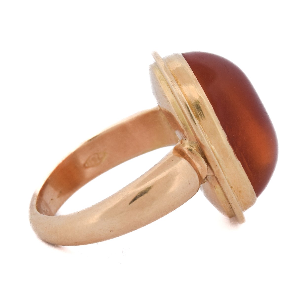 Anello Vintage Ambra Oro Giallo 18 Carati Anni ’60    AN170 112-218 (0789)-photo-3