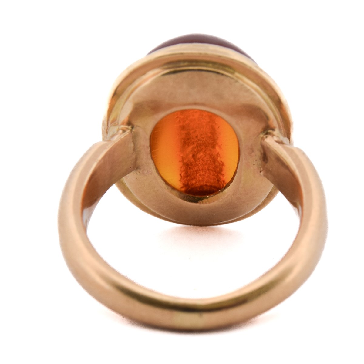 Anello Vintage Ambra Oro Giallo 18 Carati Anni ’60    AN170 112-218 (0789)-photo-1