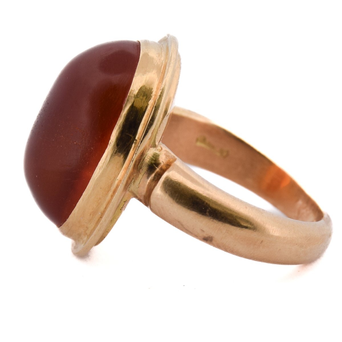 Anello Vintage Ambra Oro Giallo 18 Carati Anni ’60    AN170 112-218 (0789)-photo-2