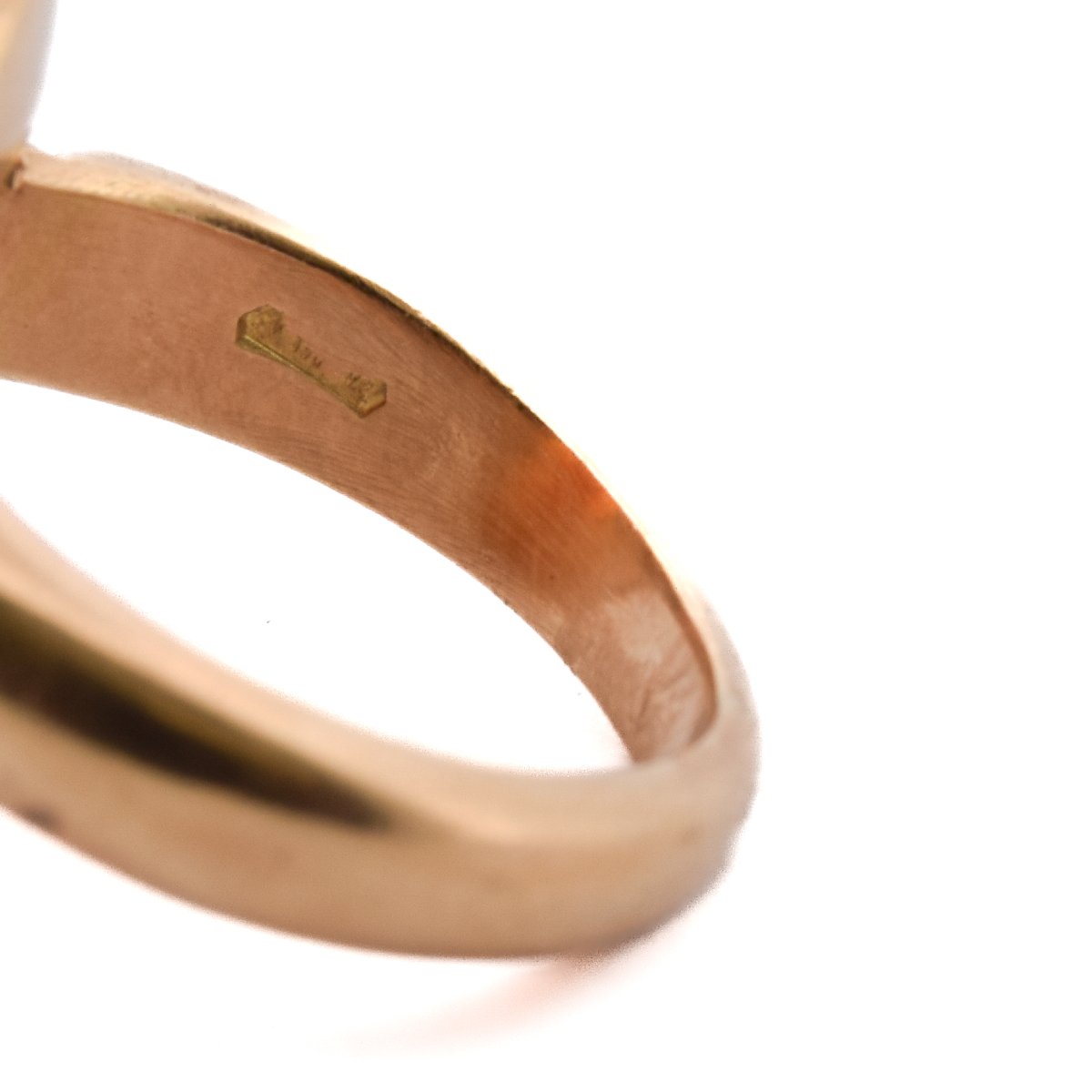 Anello Vintage Ambra Oro Giallo 18 Carati Anni ’60    AN170 112-218 (0789)-photo-3