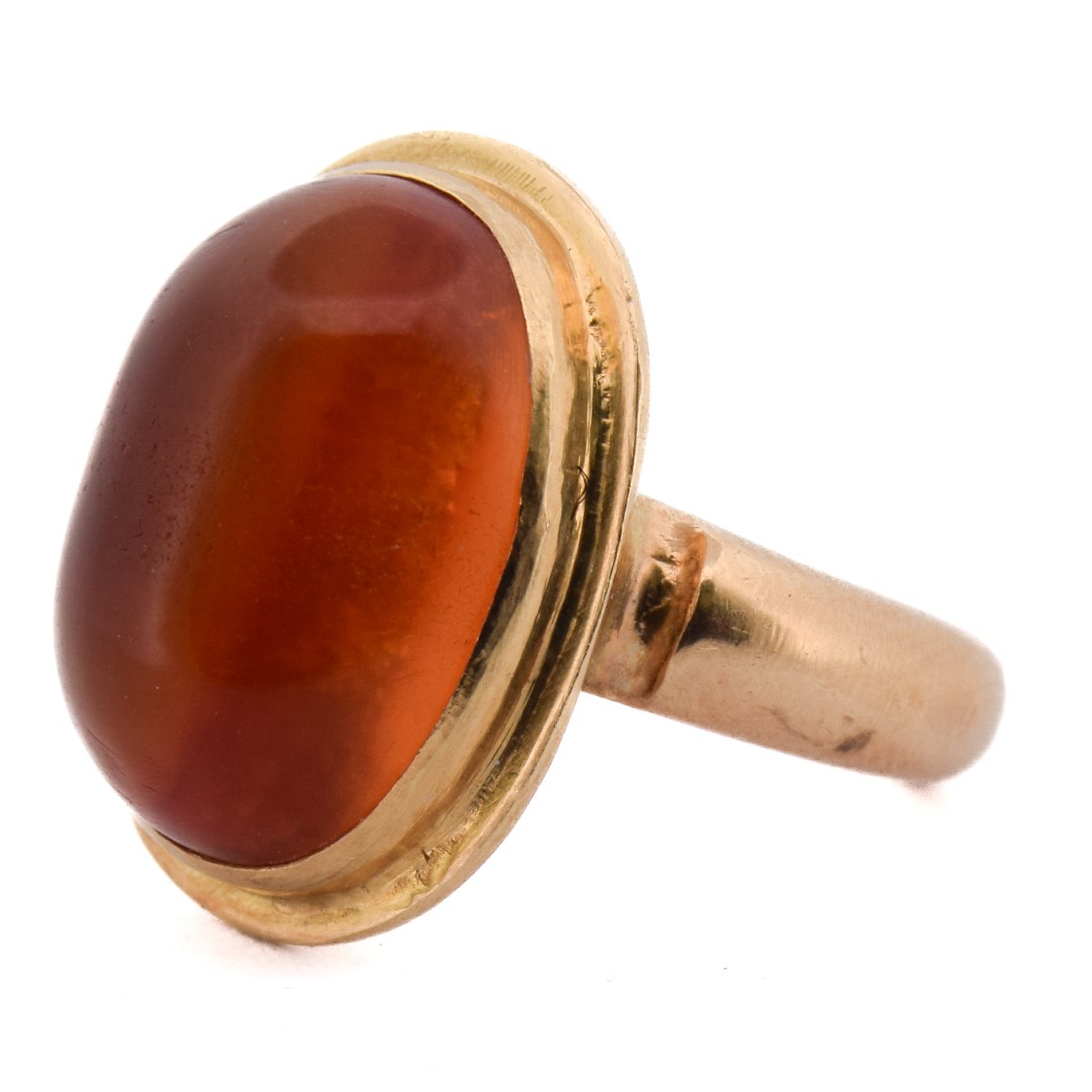 Anello Vintage Ambra Oro Giallo 18 Carati Anni ’60    AN170 112-218 (0789)-photo-4