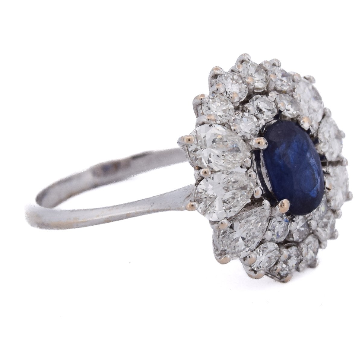 Anello Contemporaneo Oro Bianco 18kt Zaffiro 1.5ct Diamanti 2ct-photo-3