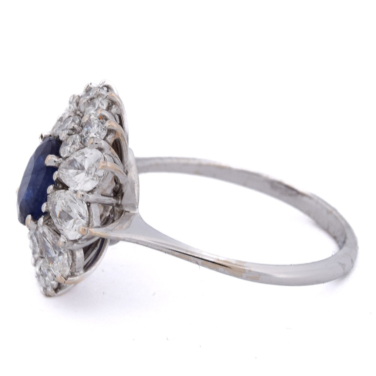 Anello Contemporaneo Oro Bianco 18kt Zaffiro 1.5ct Diamanti 2ct-photo-1