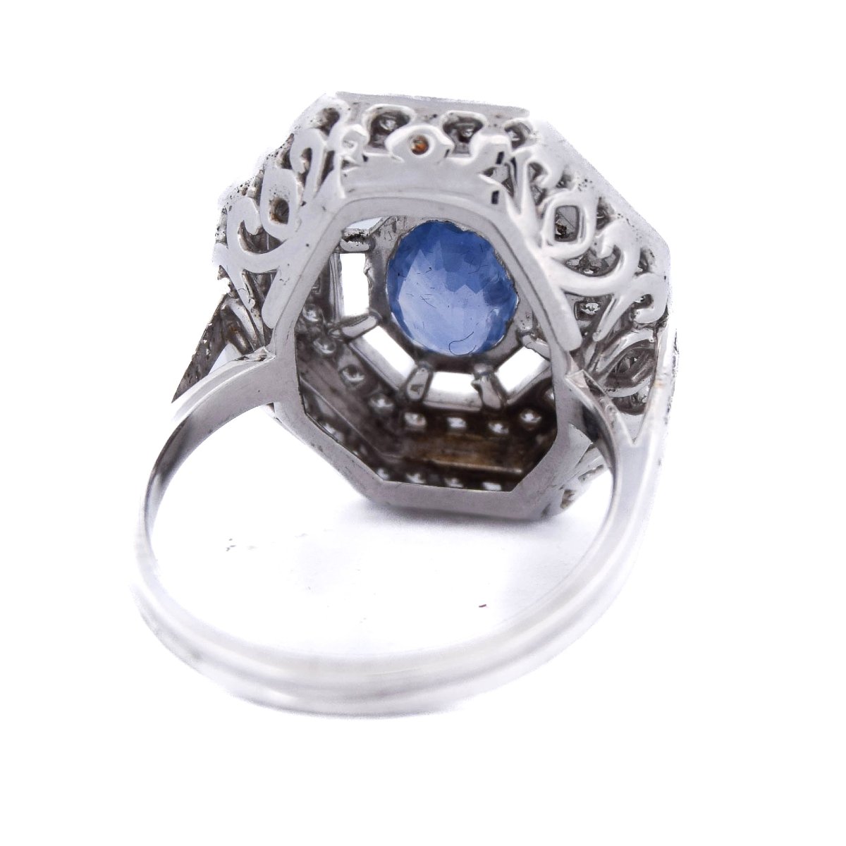 Anello Art Déco Oro 18kt Zaffiro e Diamanti   AN109 112-166 (00019)-photo-3