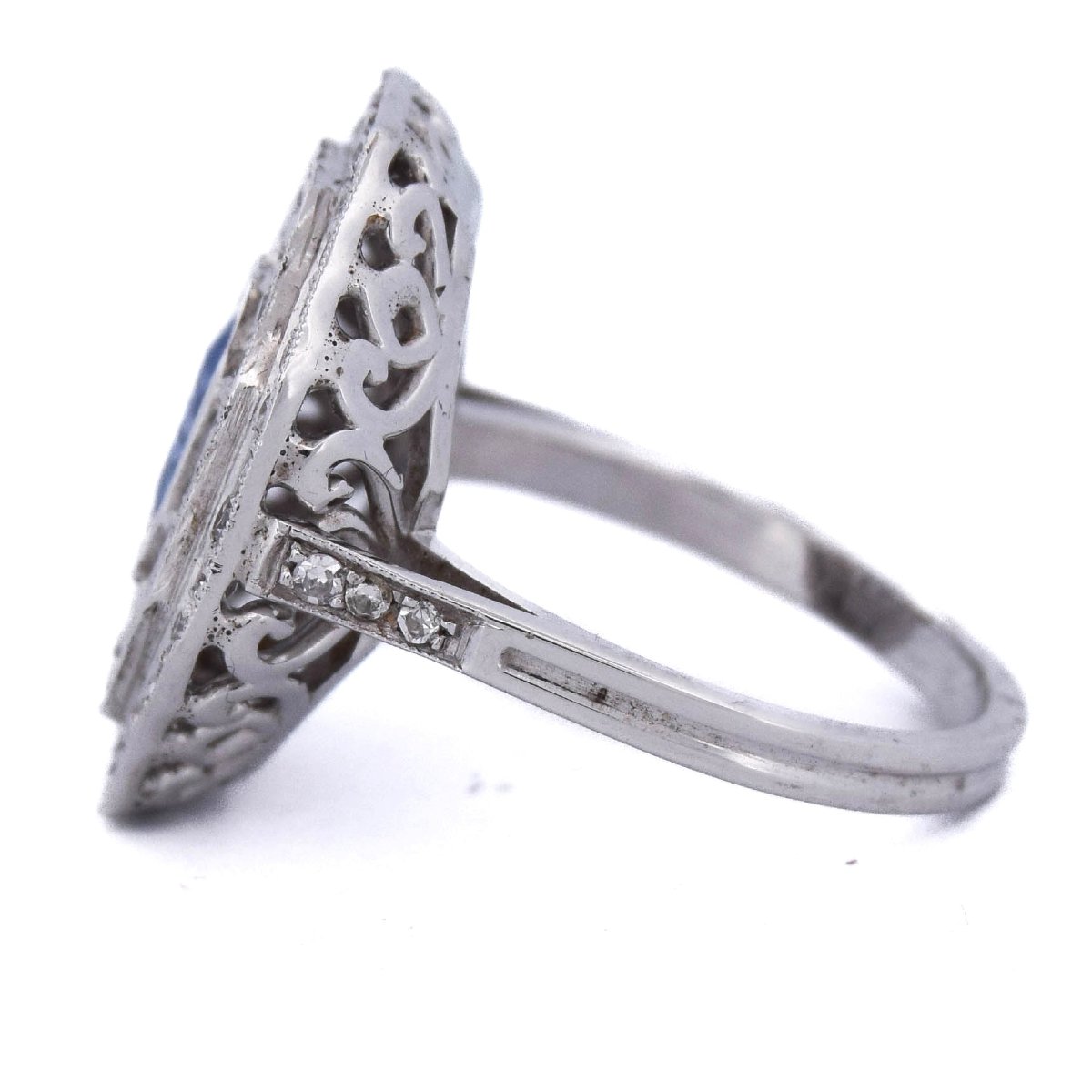 Anello Art Déco Oro 18kt Zaffiro e Diamanti   AN109 112-166 (00019)-photo-4
