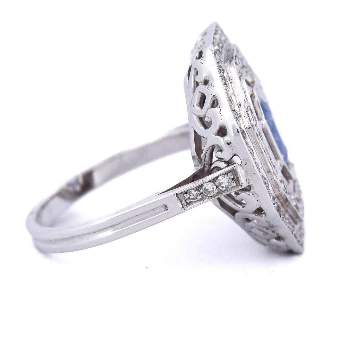 Anello Art Déco Oro 18kt Zaffiro e Diamanti   AN109 112-166 (00019)-photo-1