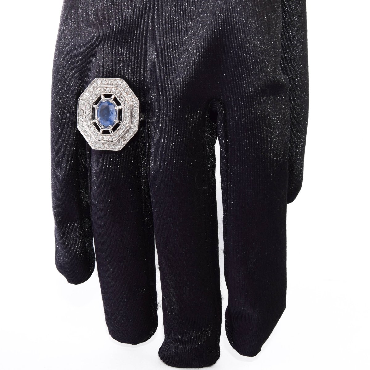 Anello Art Déco Oro 18kt Zaffiro e Diamanti   AN109 112-166 (00019)-photo-3