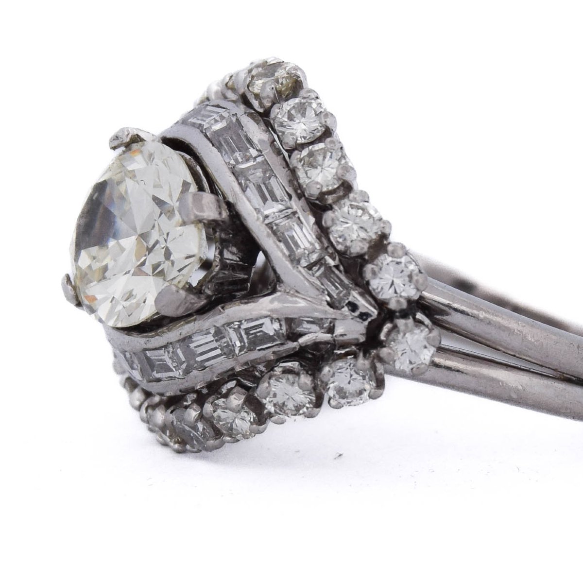 Anello Art Déco Anni ’30 Diamante Taglio Pera in Platino   AN340-photo-3