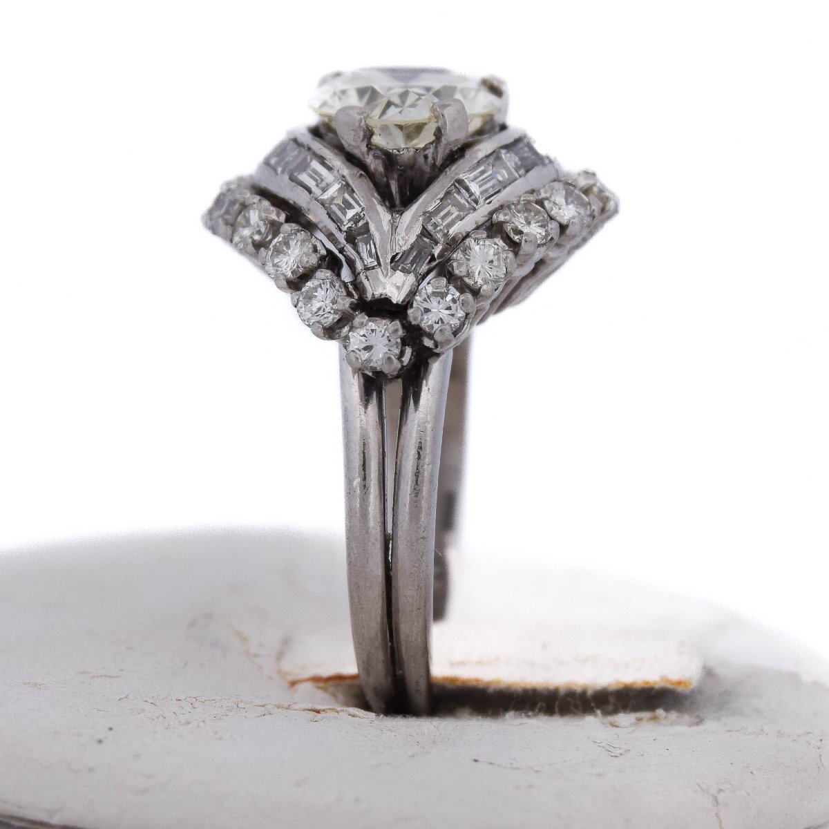 Anello Art Déco Anni ’30 Diamante Taglio Pera in Platino   AN340-photo-2