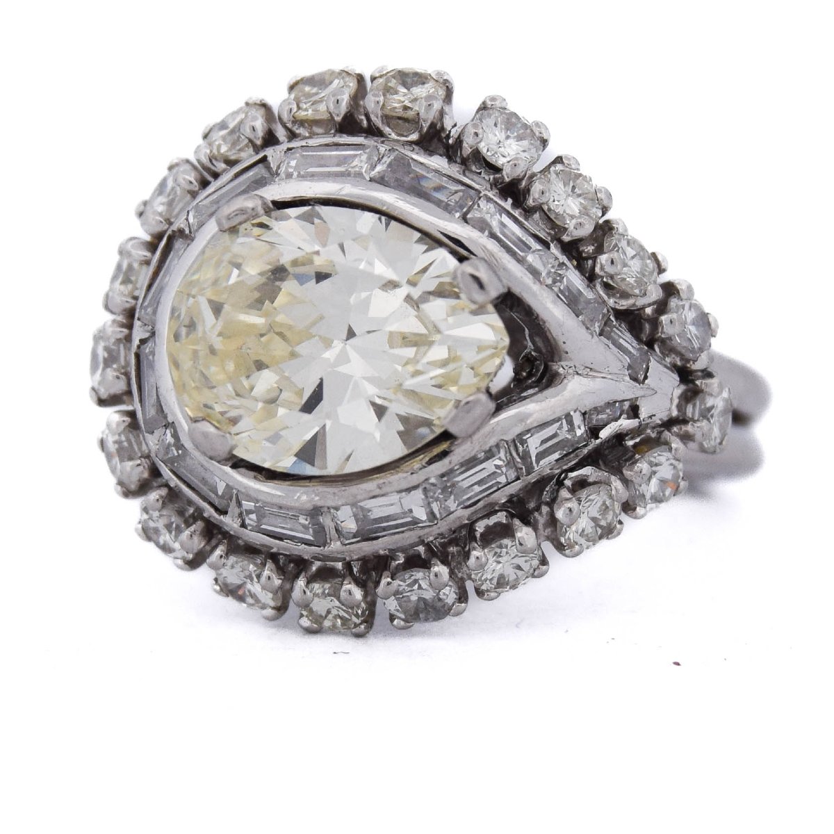 Anello Art Déco Anni ’30 Diamante Taglio Pera in Platino   AN340-photo-3