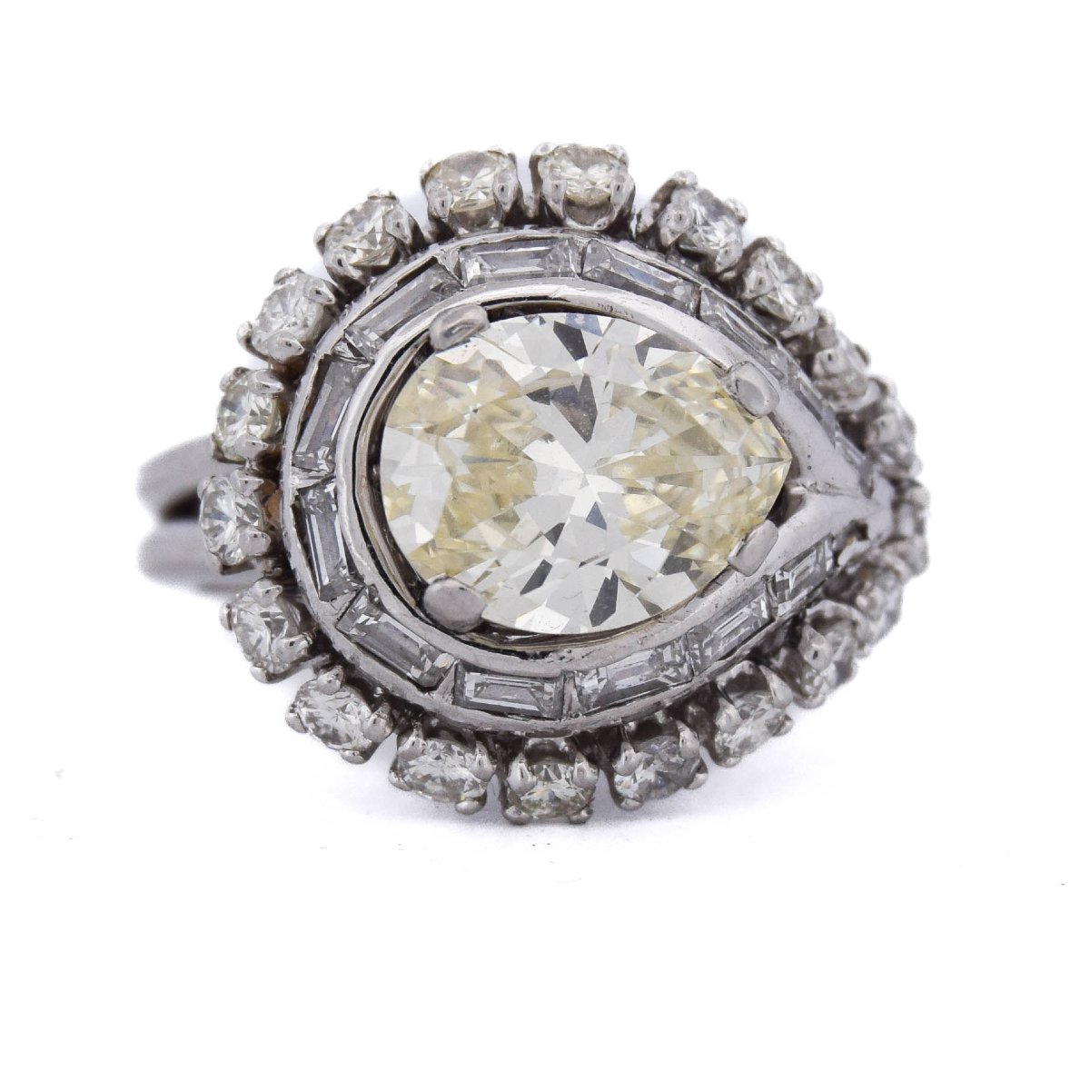 Anello Art Déco Anni ’30 Diamante Taglio Pera in Platino   AN340-photo-6