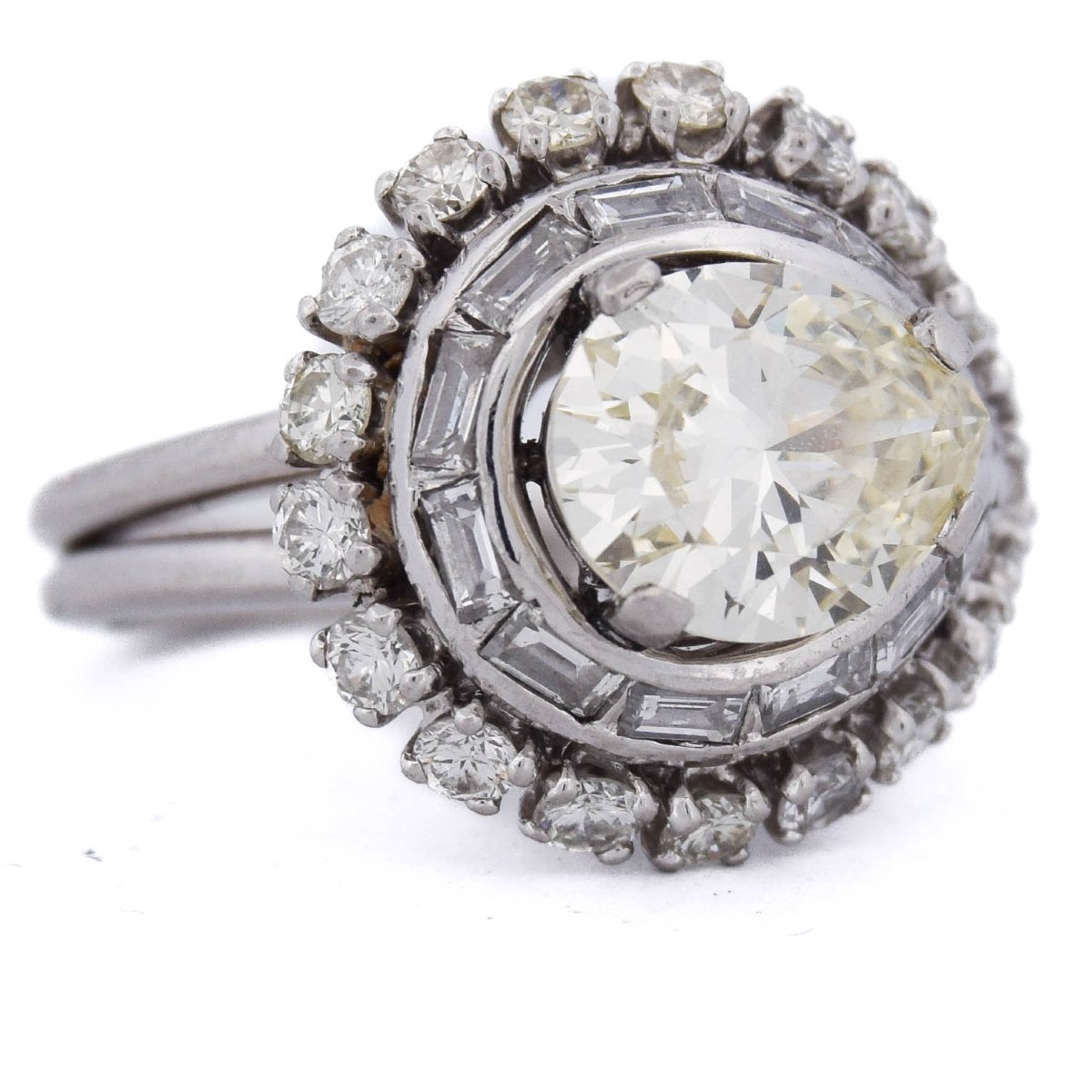 Anello Art Déco Anni ’30 Diamante Taglio Pera in Platino   AN340-photo-7