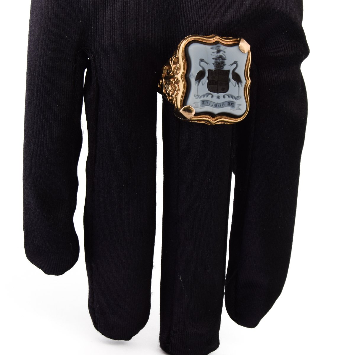 Anello Chevalier Scozzese XIX Secolo Oro 18kt Stemma Montrose Intaglio Sardonica  AN640 -photo-3