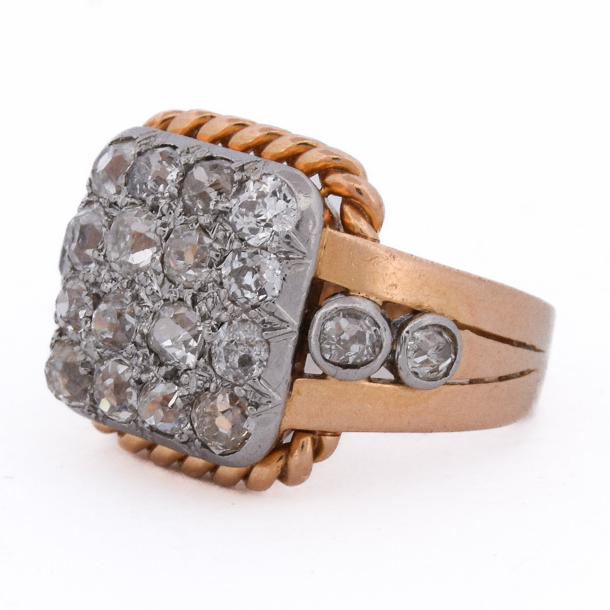 Anello Art Déco Oro 18kt e Platino Diamanti 2.5 Carati    (AN643)-photo-2