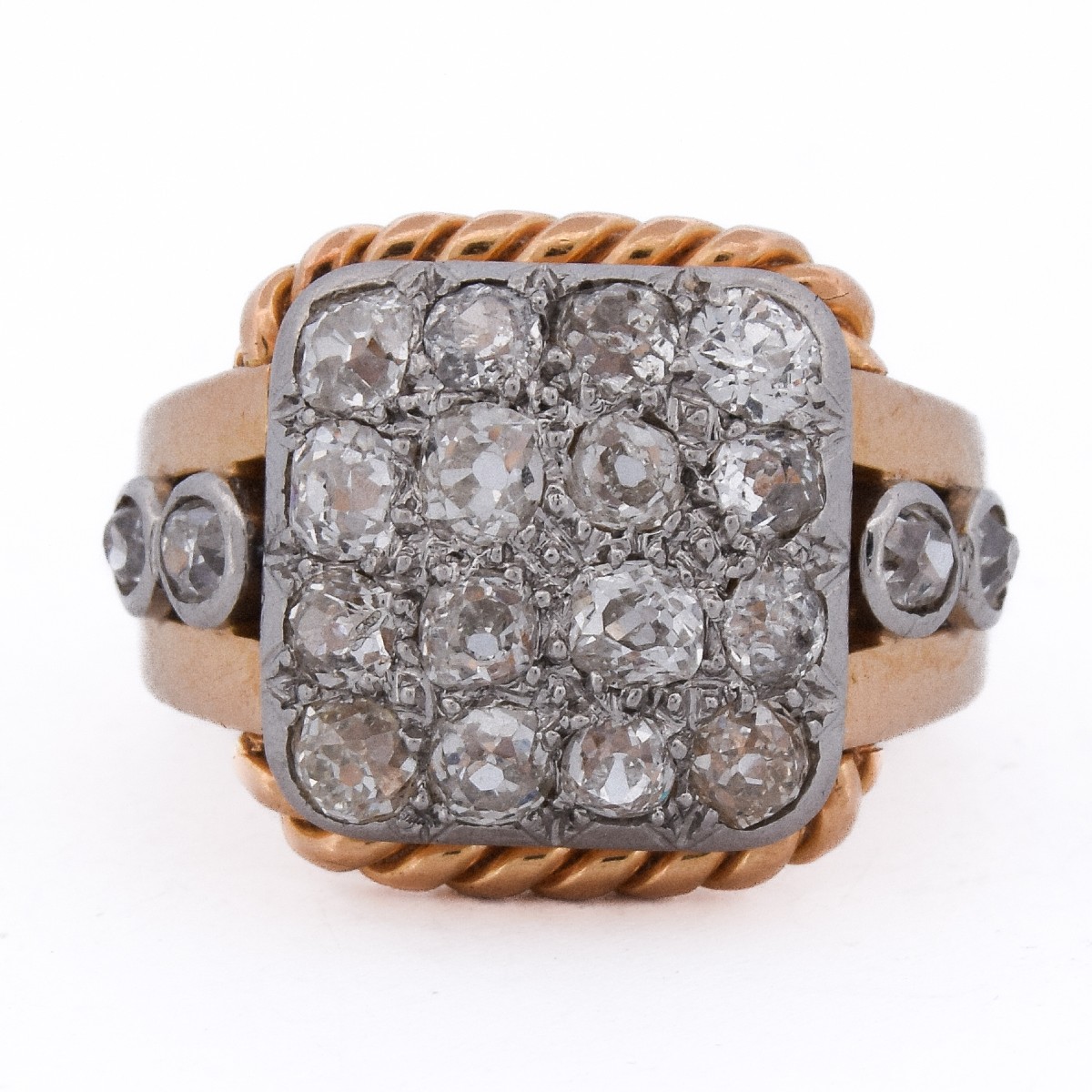 Anello Art Déco Oro 18kt e Platino Diamanti 2.5 Carati    (AN643)