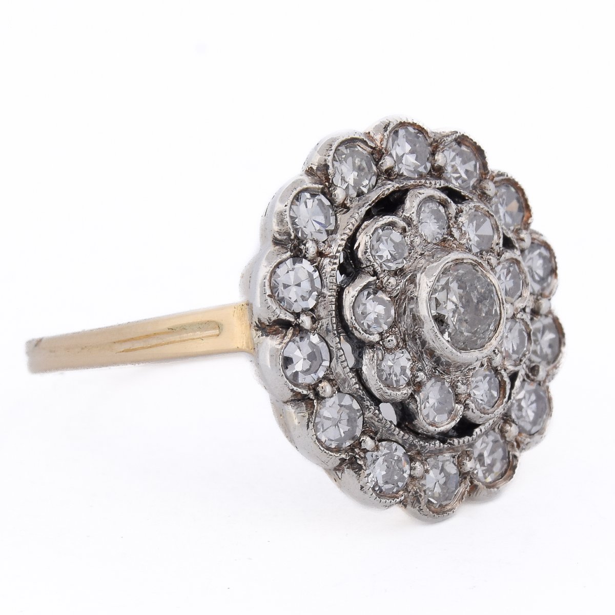 Anello Margherita Edwardiano in Oro 18 KT con Diamanti    AN645 112-427 (0069)-photo-2