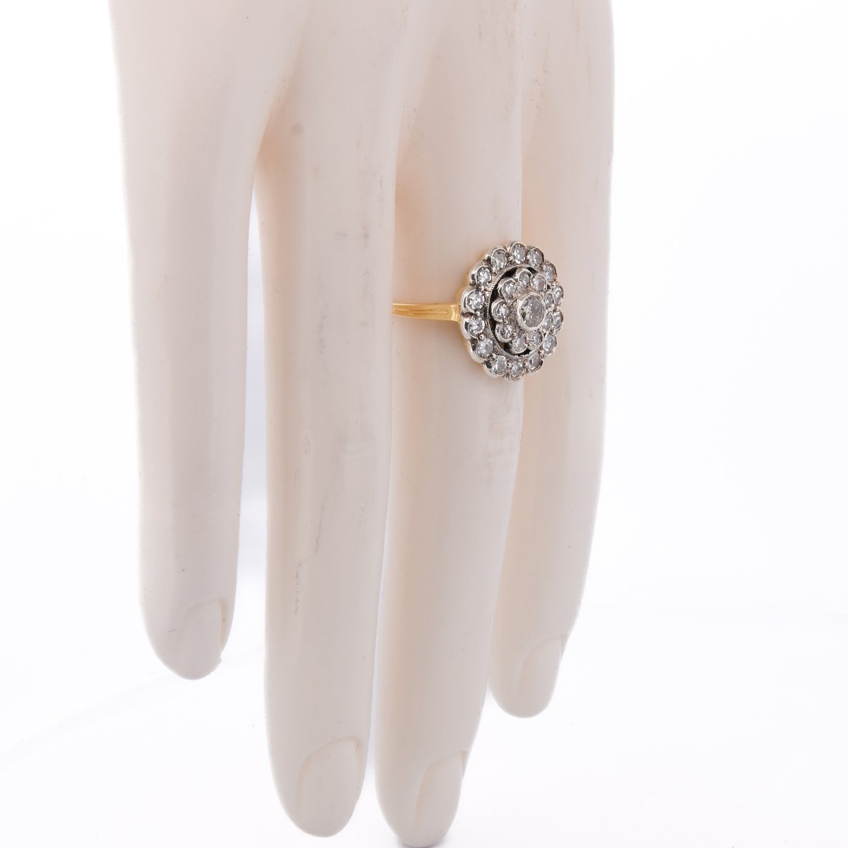 Anello Margherita Edwardiano in Oro 18 KT con Diamanti    AN645 112-427 (0069)-photo-4