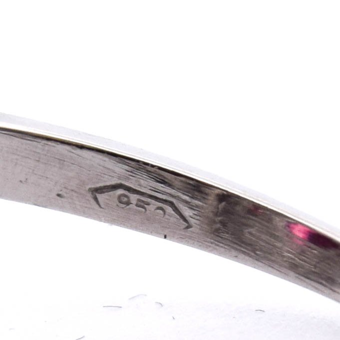 Anello Art Déco in Platino con Diamanti e Tormalina Fancy   AN650 112-441 (0899)-photo-1
