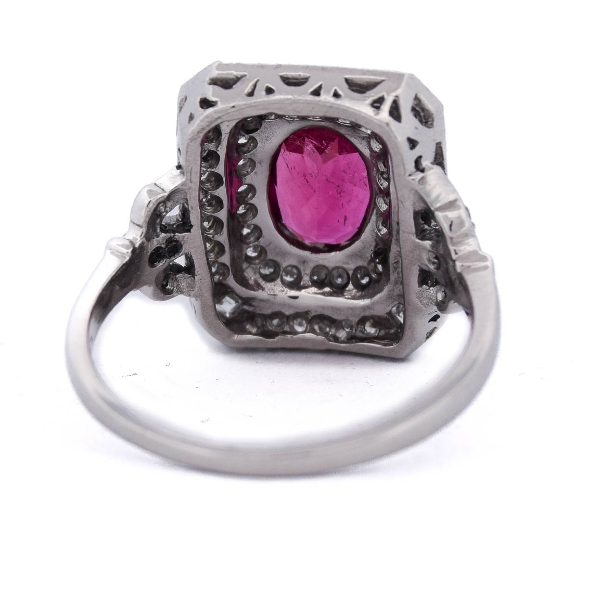 Anello Art Déco in Platino con Diamanti e Tormalina Fancy   AN650 112-441 (0899)-photo-7