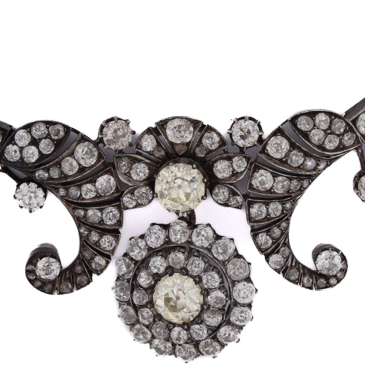 Importante Collana Antica del 1850 in Argento Oro e Diamanti   CL131 128-59 (000069)-photo-2