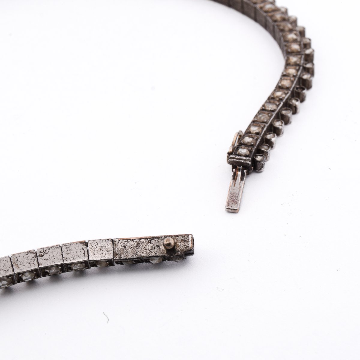 Importante Collana Antica del 1850 in Argento Oro e Diamanti   CL131 128-59 (000069)-photo-3