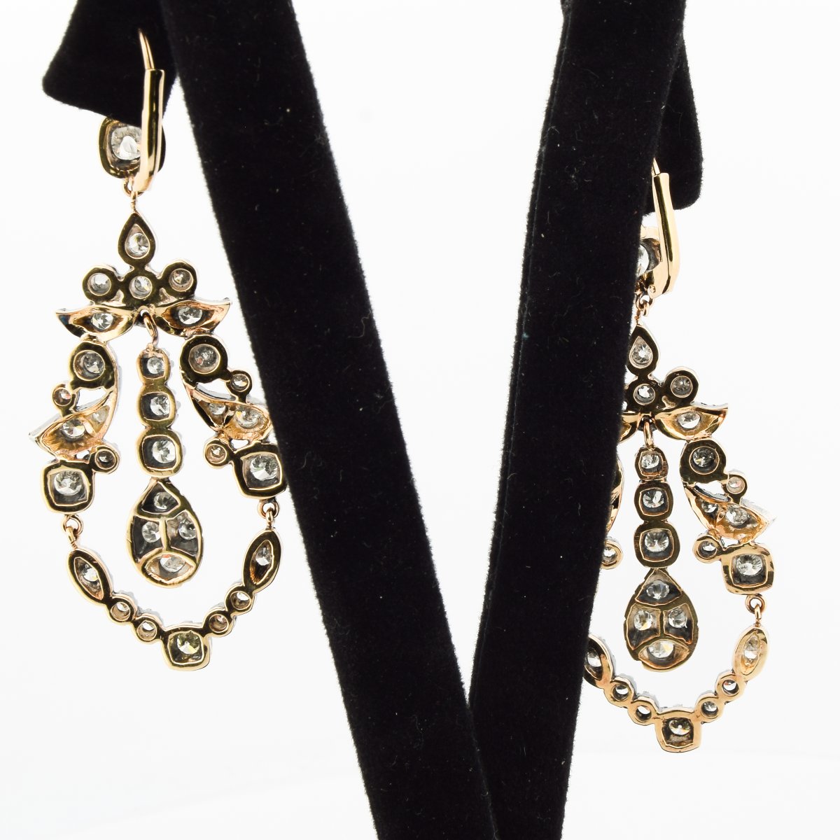 Orecchini Vintage in Oro 12 KT Argento e Diamanti   OR237 (00429)-photo-1