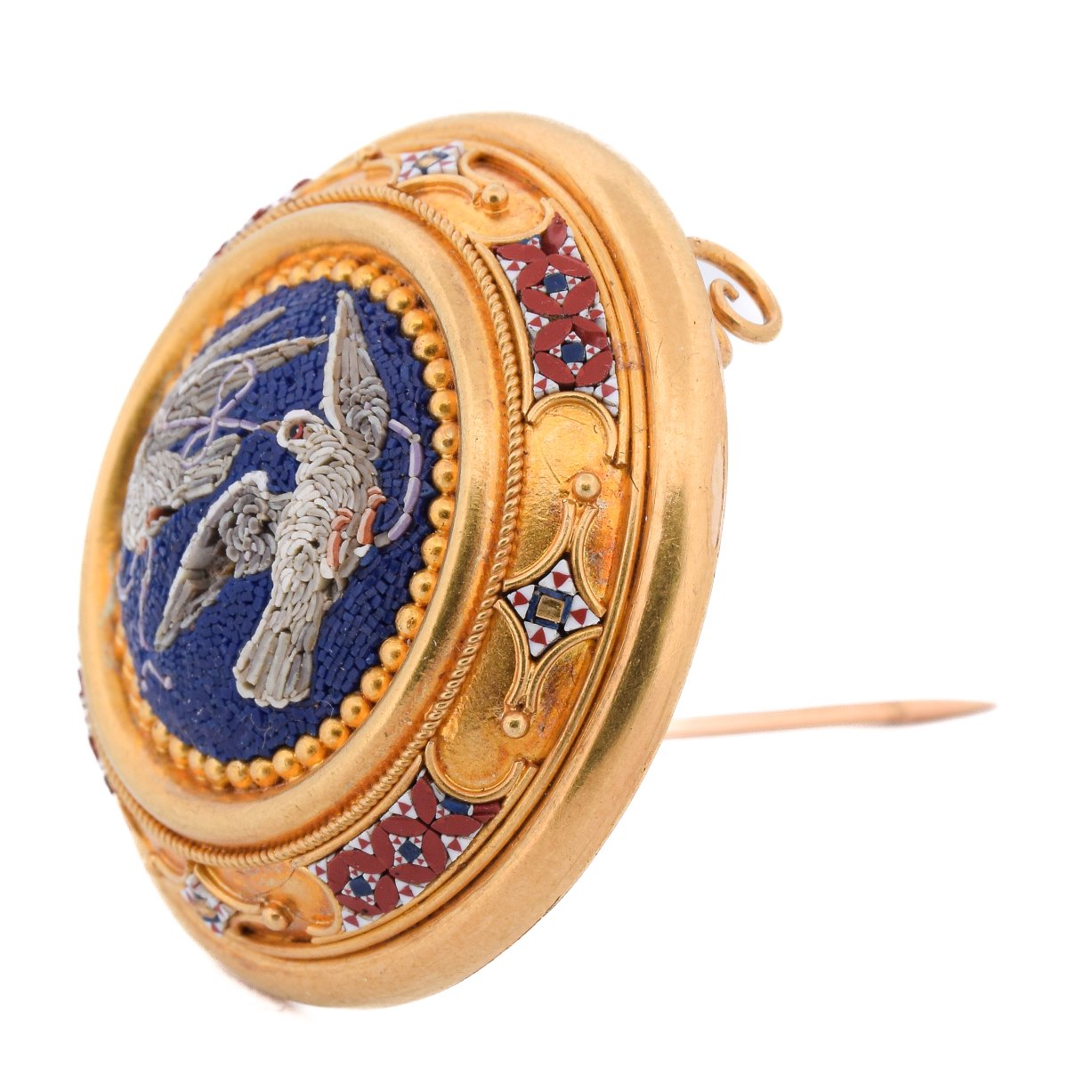 Spilla Italiana in Oro 18 KT con Micromosaico   SP76 116-63 (05229)-photo-4