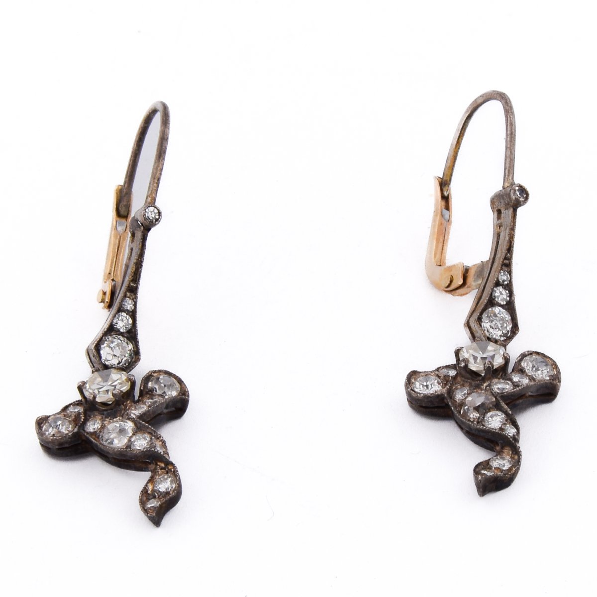 Importante Parure Edwardiana In Platino 950 E Oro 18 KT Con Diamanti Taglio Antico     PR3 -photo-2