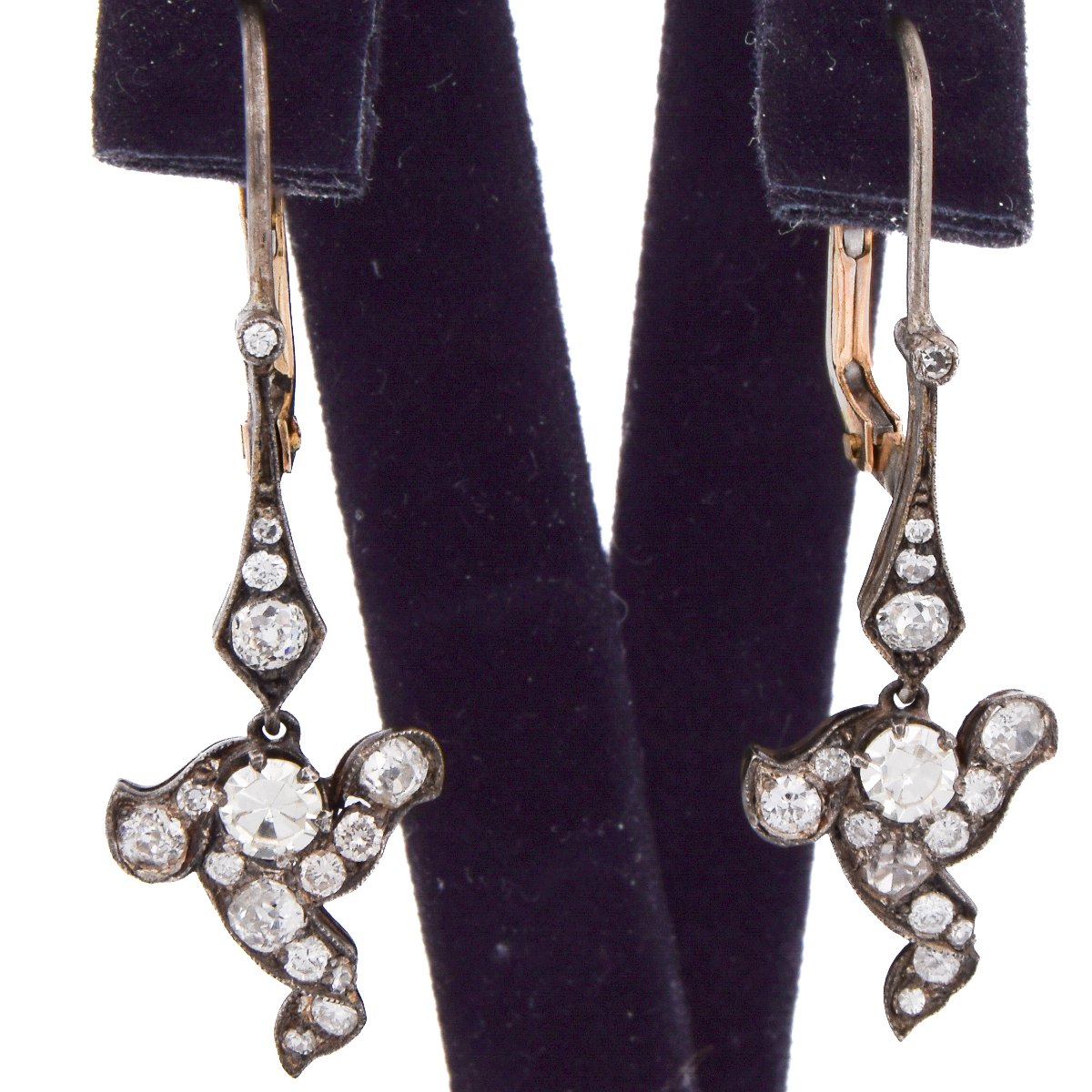 Importante Parure Edwardiana In Platino 950 E Oro 18 KT Con Diamanti Taglio Antico     PR3 -photo-3