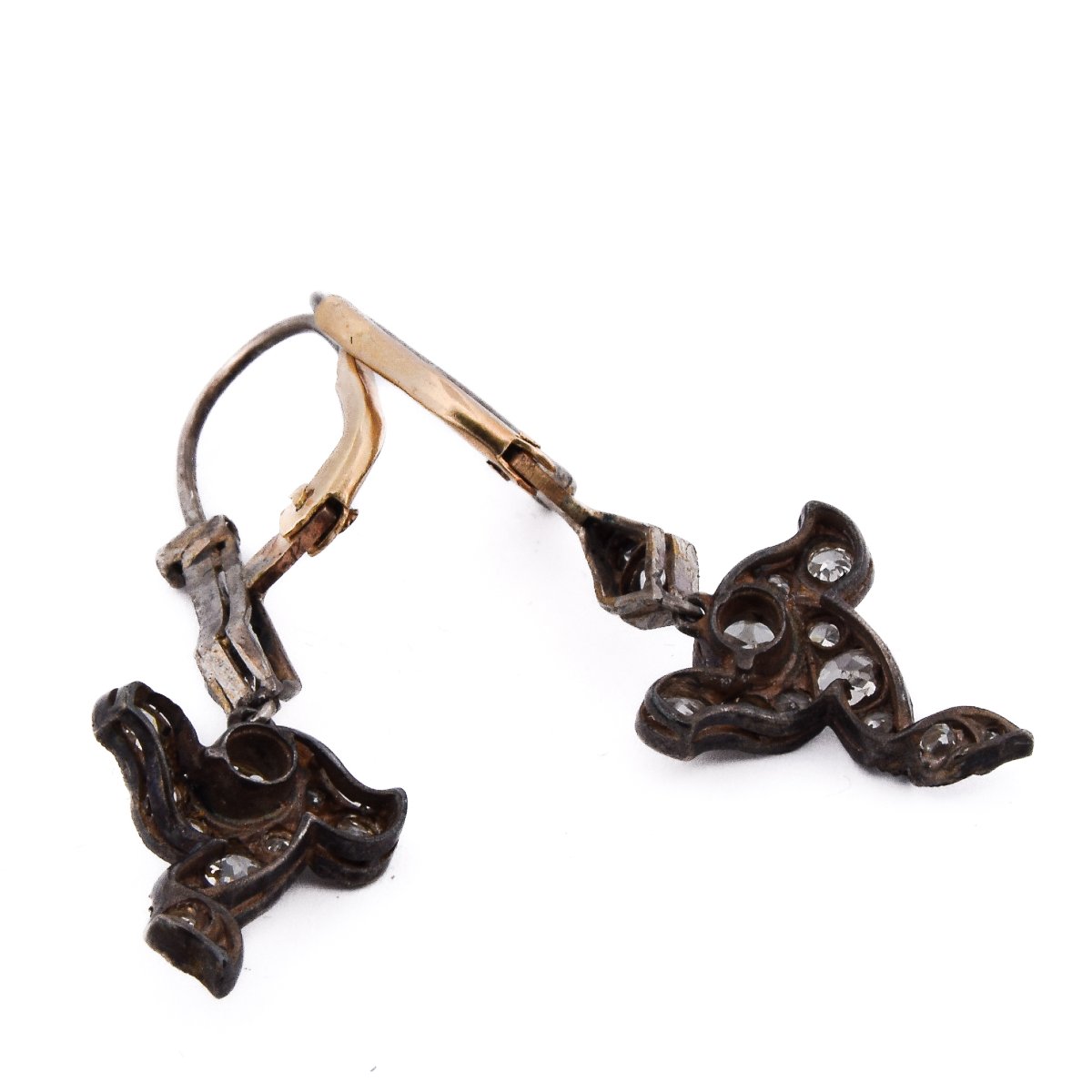 Importante Parure Edwardiana In Platino 950 E Oro 18 KT Con Diamanti Taglio Antico     PR3 -photo-4