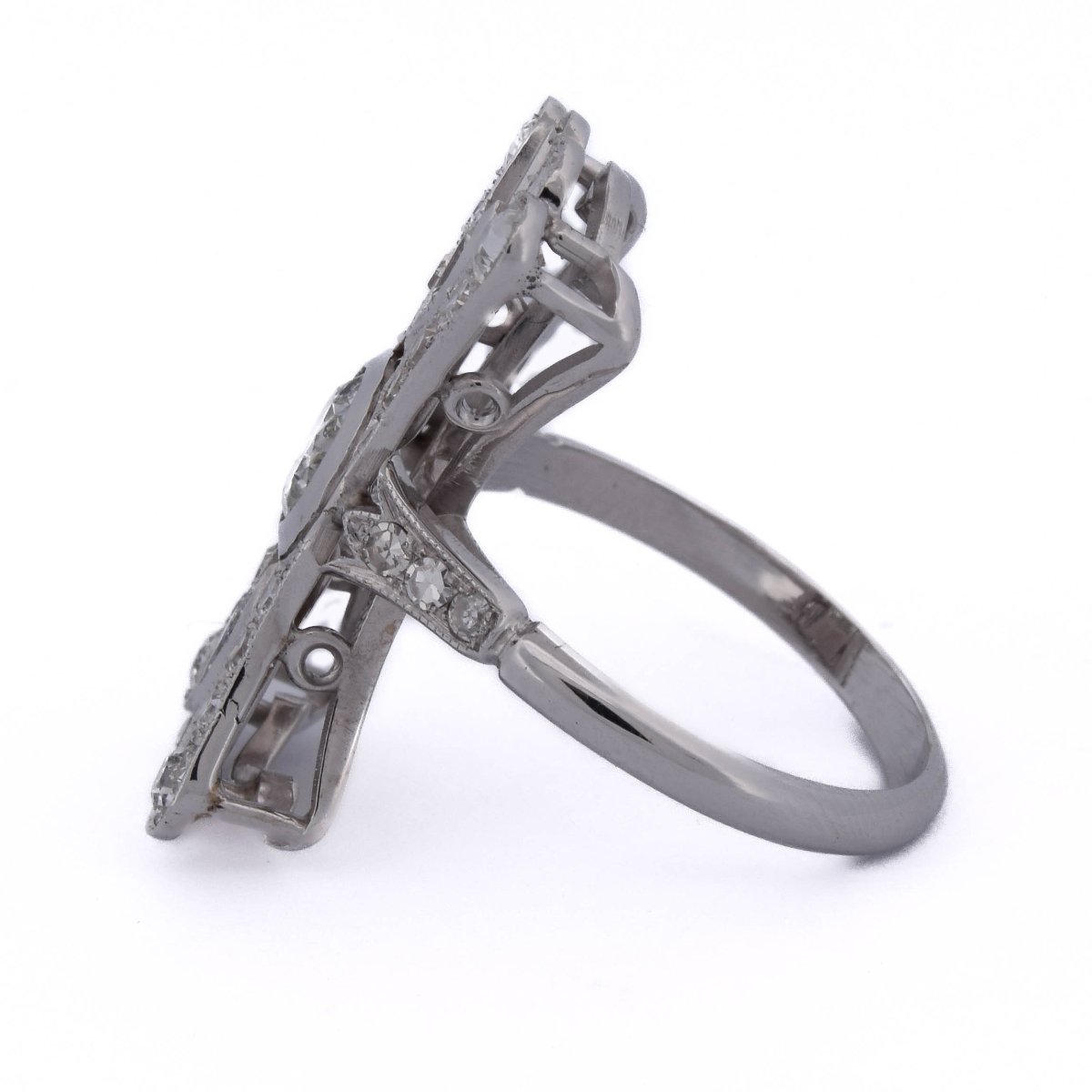 Anello Art Déco In Oro 18 Kt Con Diamanti, 1,00 Carato Totale    AN102 (00719)-photo-3