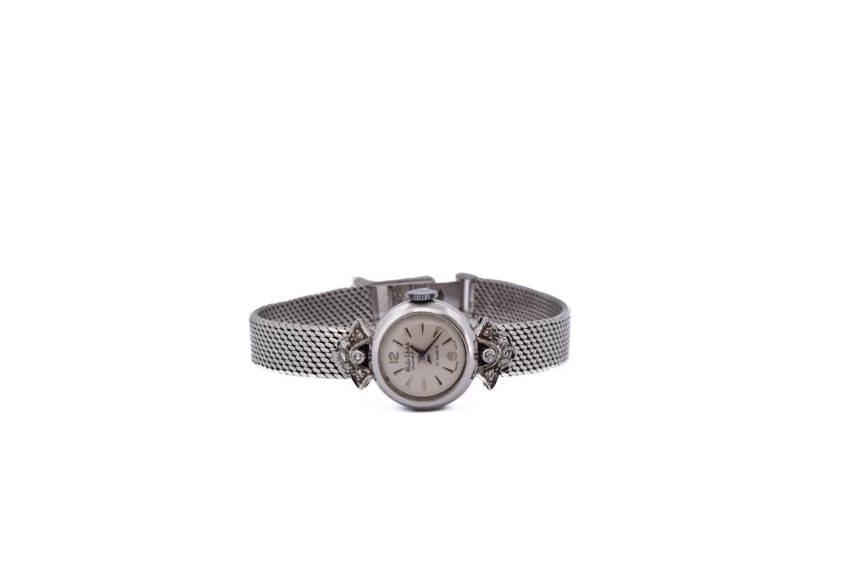 Orologio Bracciale Vintage Philip Watch In Oro 18 Kt Con Diamanti   OG 89-8 (06519)-photo-1