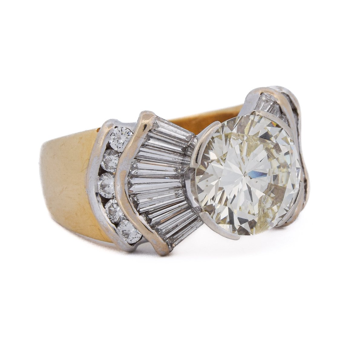 Anello In Oro 18 Carati Con Diamante Centrale Da 6,30 Carati E Diamanti G VS      AN689 -photo-2