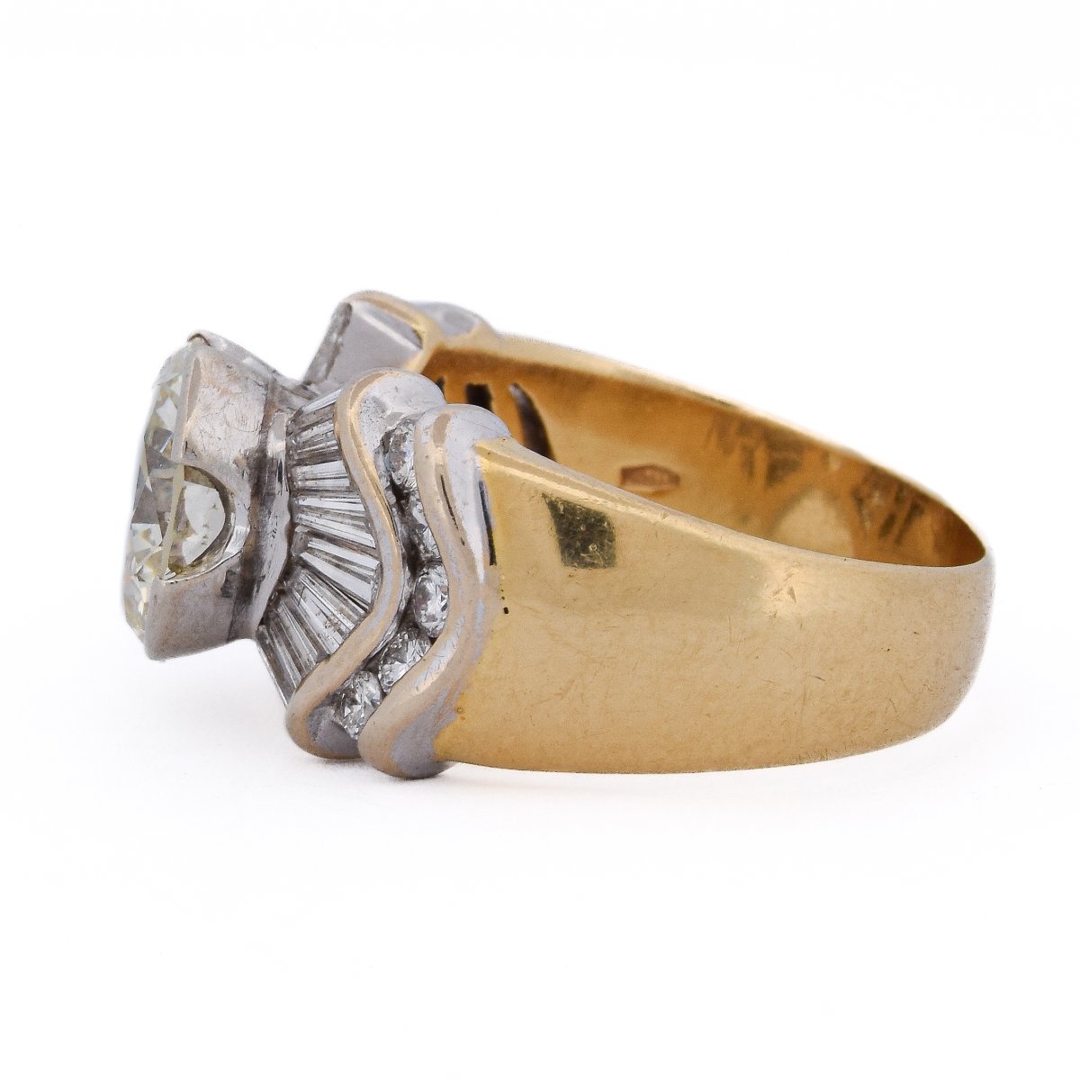 Anello In Oro 18 Carati Con Diamante Centrale Da 6,30 Carati E Diamanti G VS      AN689 -photo-1