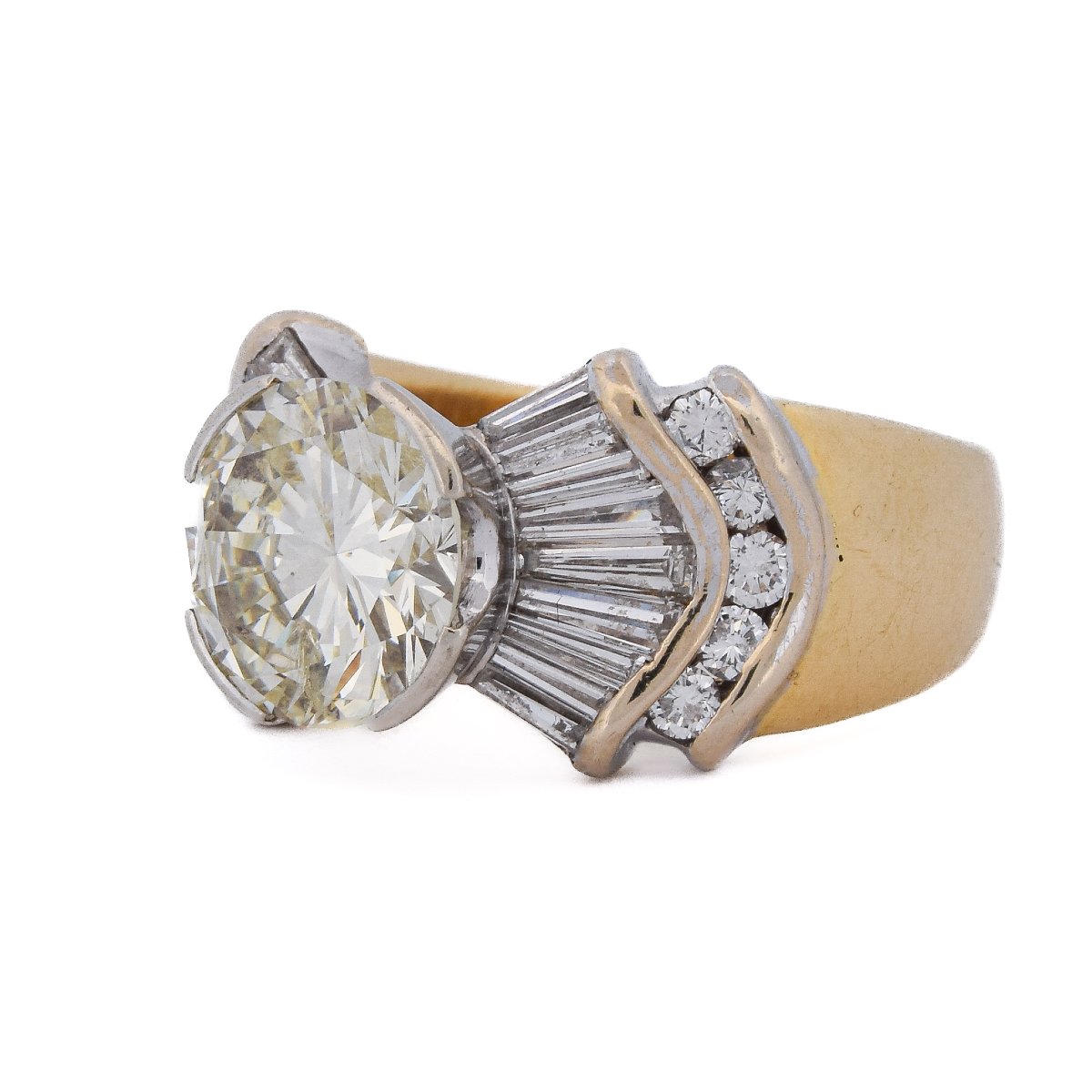 Anello In Oro 18 Carati Con Diamante Centrale Da 6,30 Carati E Diamanti G VS      AN689 -photo-2