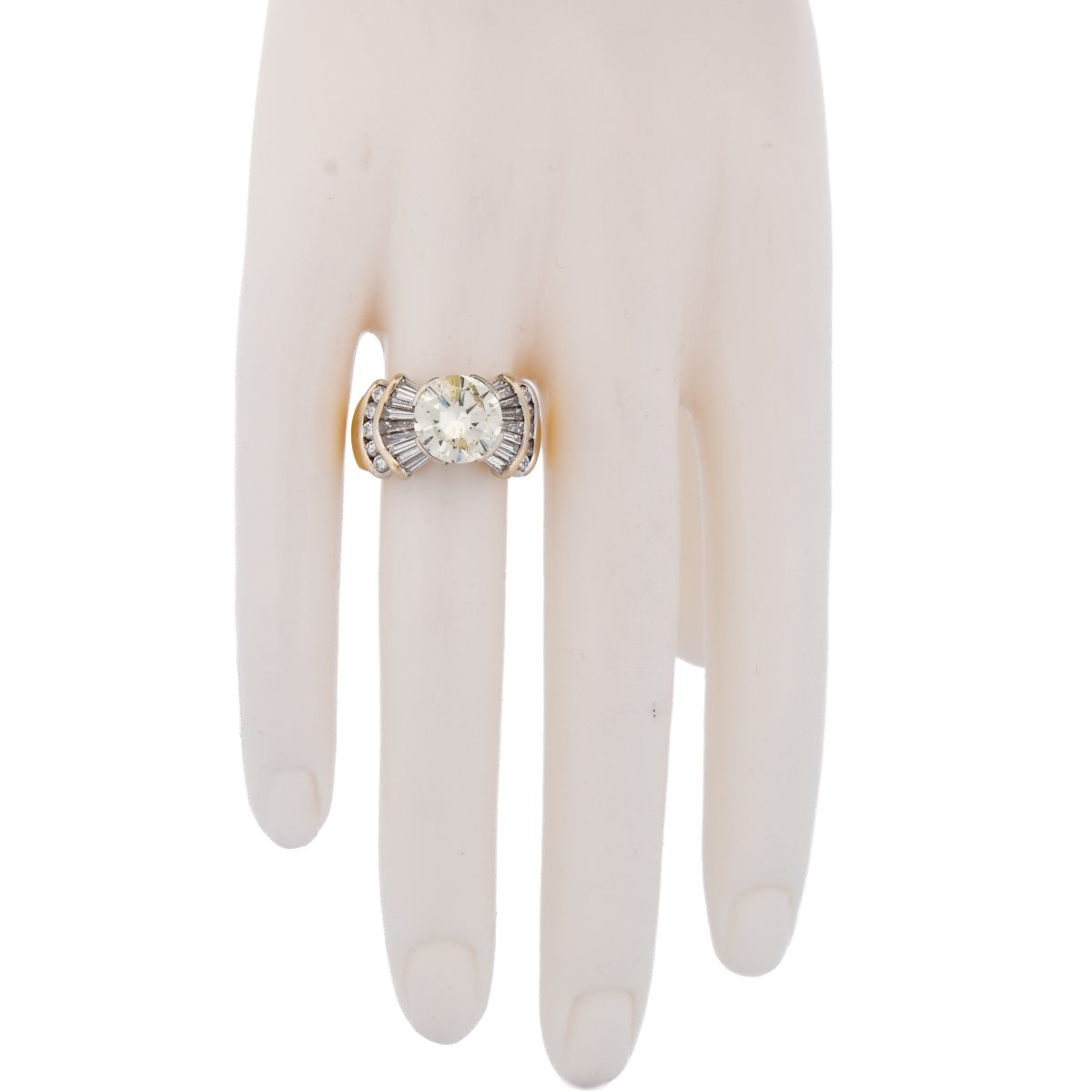 Anello In Oro 18 Carati Con Diamante Centrale Da 6,30 Carati E Diamanti G VS      AN689 -photo-3