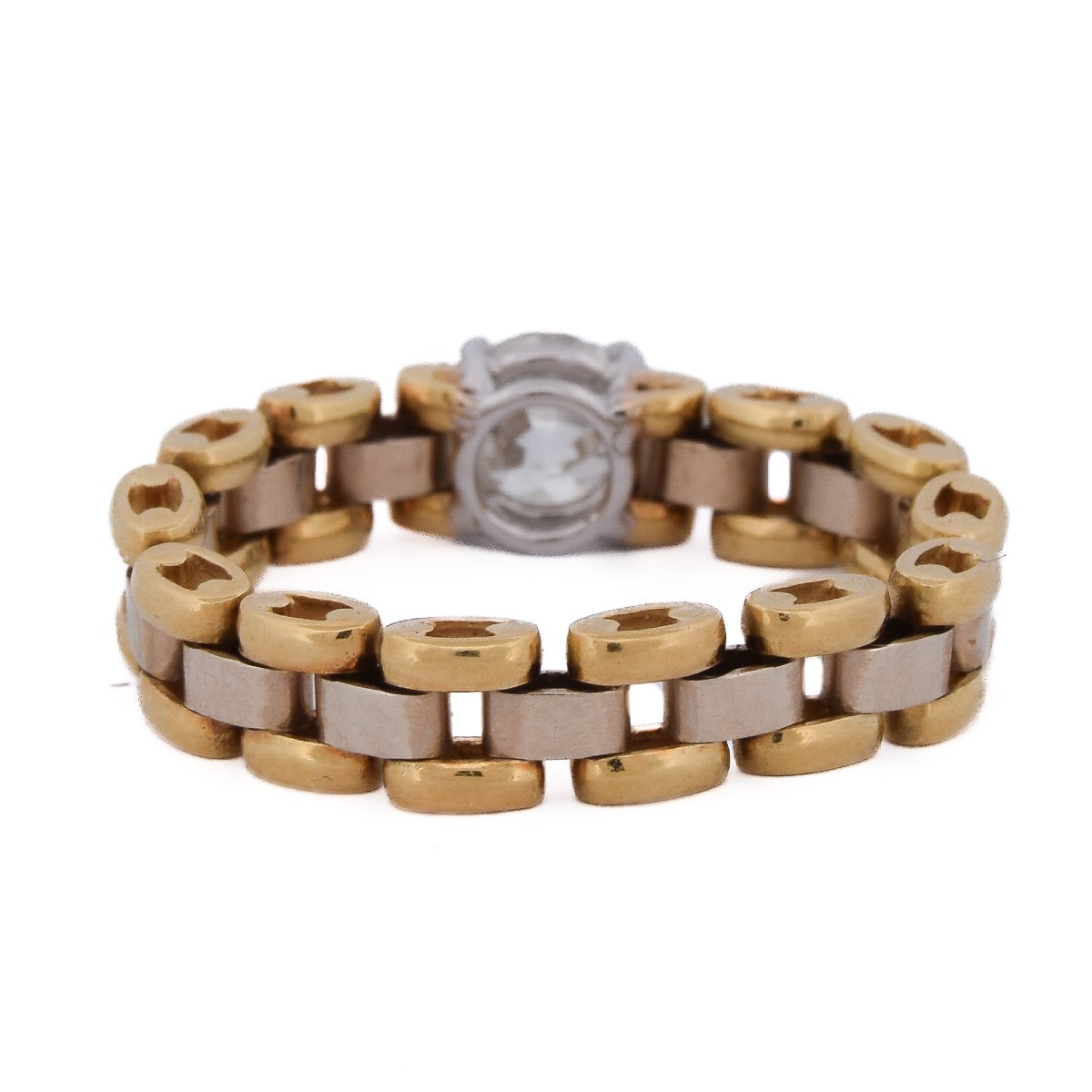 Anello Vintage a Maglia in Oro 18 Carati con Diamante da 0,70 Carati    AN662 -photo-4