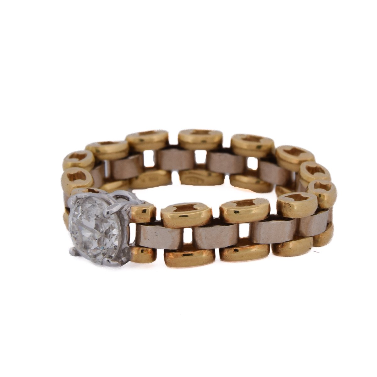 Anello Vintage a Maglia in Oro 18 Carati con Diamante da 0,70 Carati    AN662 -photo-3