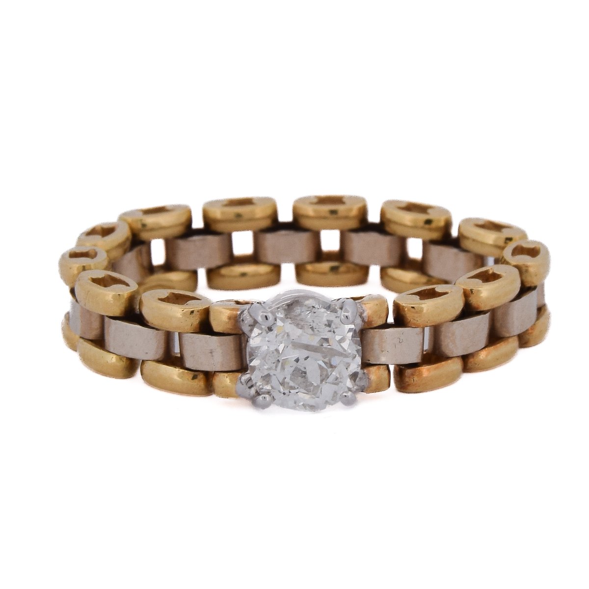 Anello Vintage a Maglia in Oro 18 Carati con Diamante da 0,70 Carati    AN662 