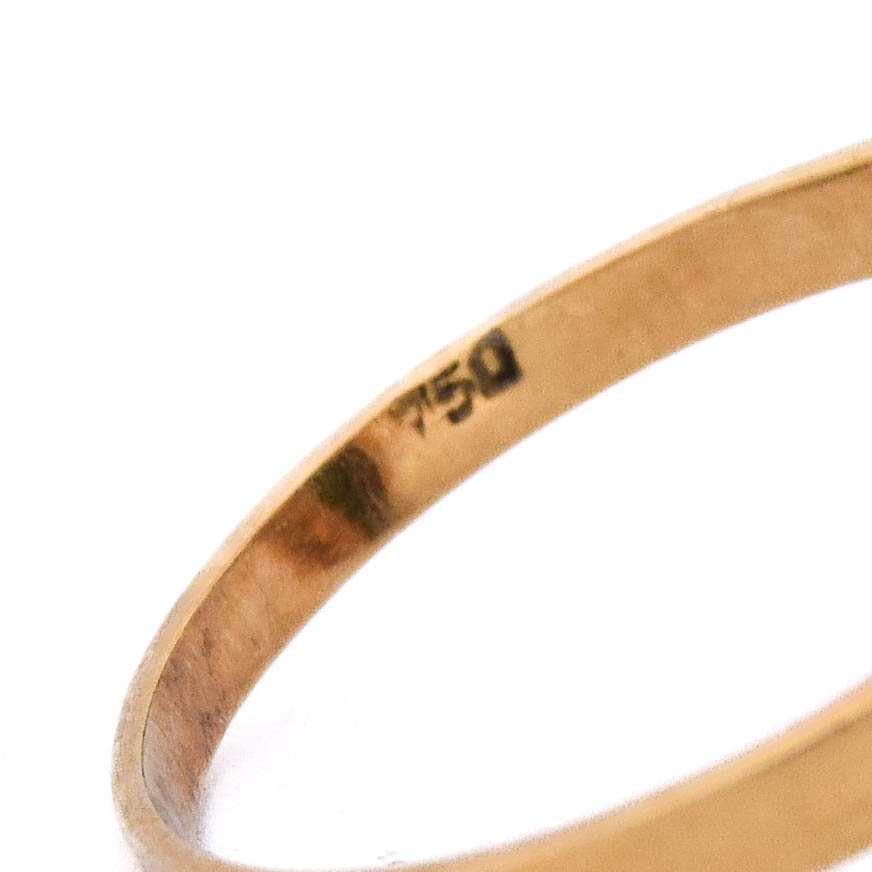 Anello Vintage In Oro Giallo 18 Kt Con Turchese Naturale E Diamanti-photo-4