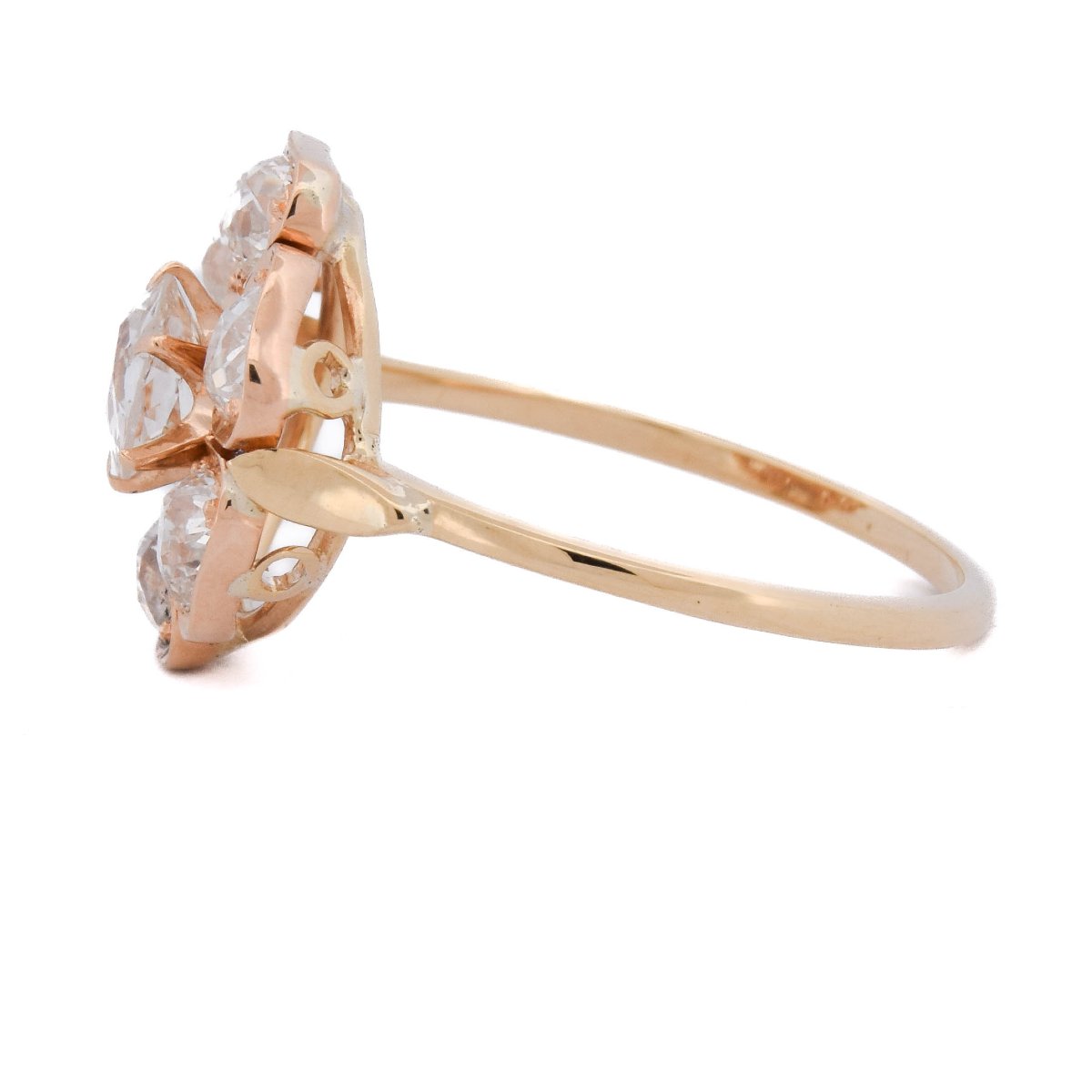 Anello Vittoriano a Margherita in Oro 18 Carati con Diamanti Old Cut da 2,70 Carati   AN690-photo-1