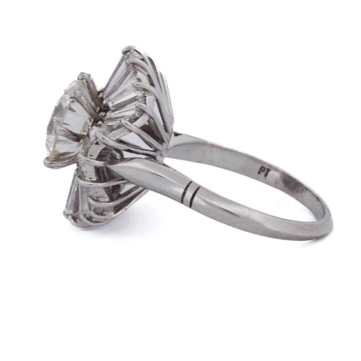Anello contemporaneo in platino con diamanti a raggiera, 5,20 carati    AN704-photo-1