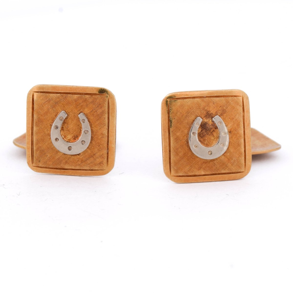 Paio di Gemelli Vintage in Oro 18 Kt con Motivo a Ferro di Cavallo    GM3-photo-3