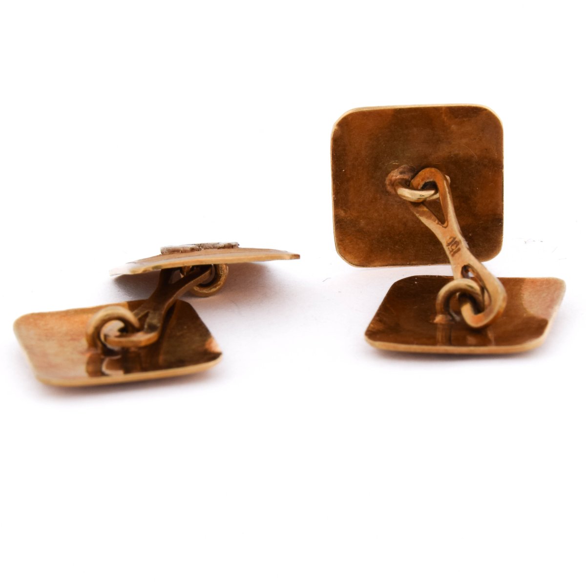 Paio di Gemelli Vintage in Oro 18 Kt con Motivo a Ferro di Cavallo    GM3-photo-3