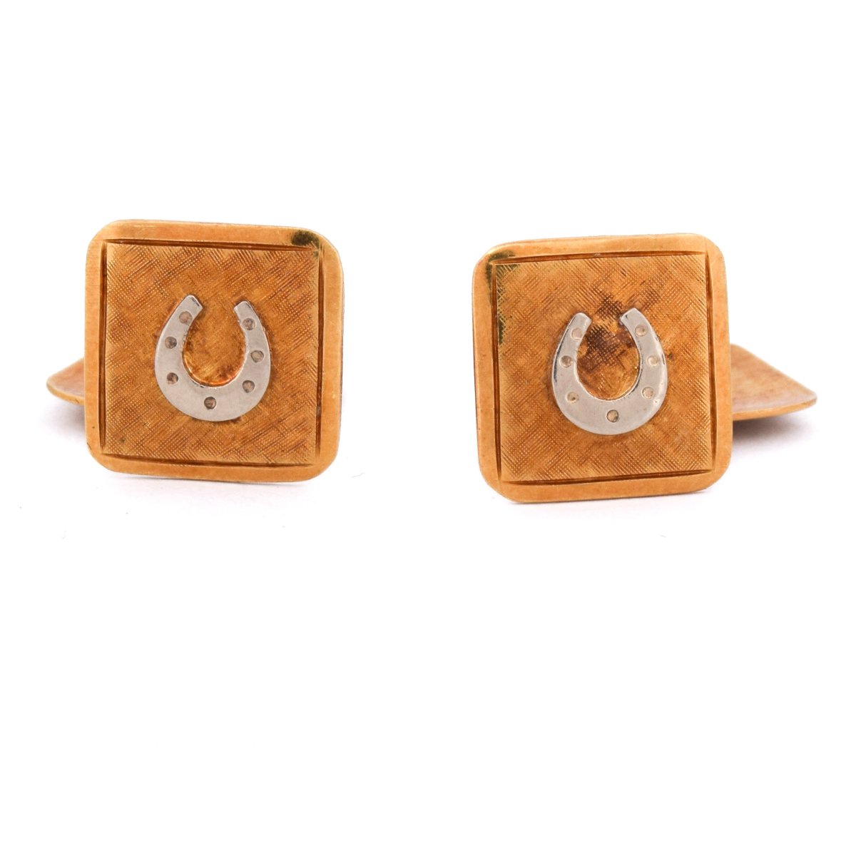 Paio di Gemelli Vintage in Oro 18 Kt con Motivo a Ferro di Cavallo    GM3