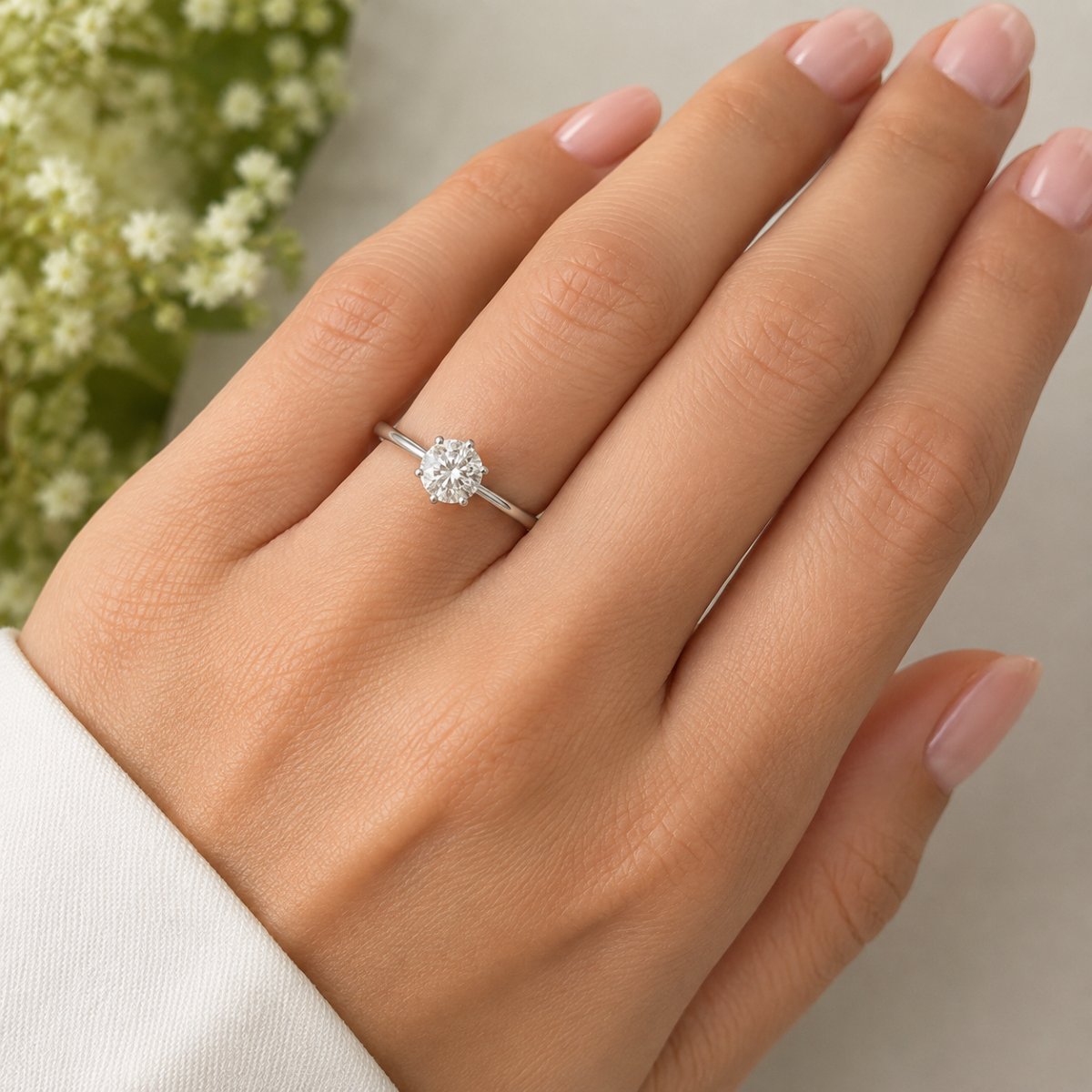 Anello Solitario Contemporaneo in Oro Bianco 18 Kt con Diamante da 0,70 Ct  AN180 112-228-photo-3