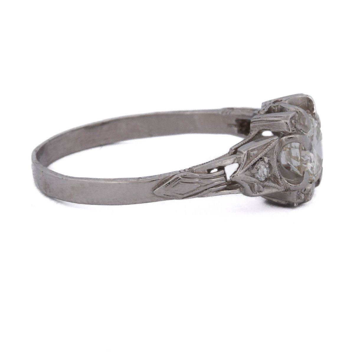 Anello Art Déco in Platino e Diamanti, Circa 1940    AN736 P4 (04519)-photo-4