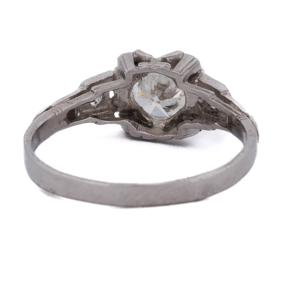Anello Art Déco in Platino e Diamanti, Circa 1940    AN736 P4 (04519)-photo-1