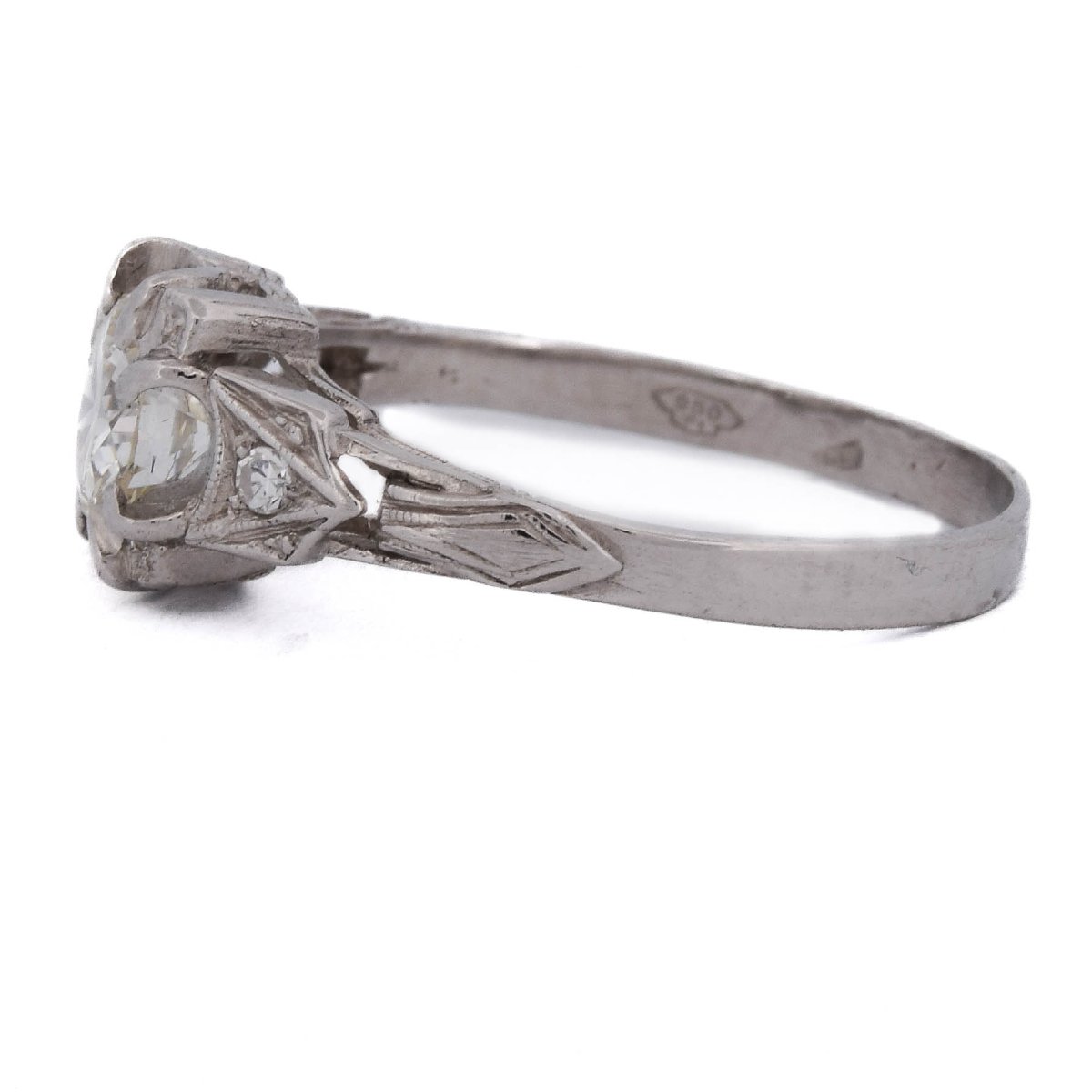 Anello Art Déco in Platino e Diamanti, Circa 1940    AN736 P4 (04519)-photo-2