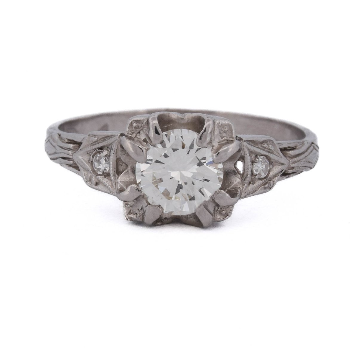 Anello Art Déco in Platino e Diamanti, Circa 1940    AN736 P4 (04519)